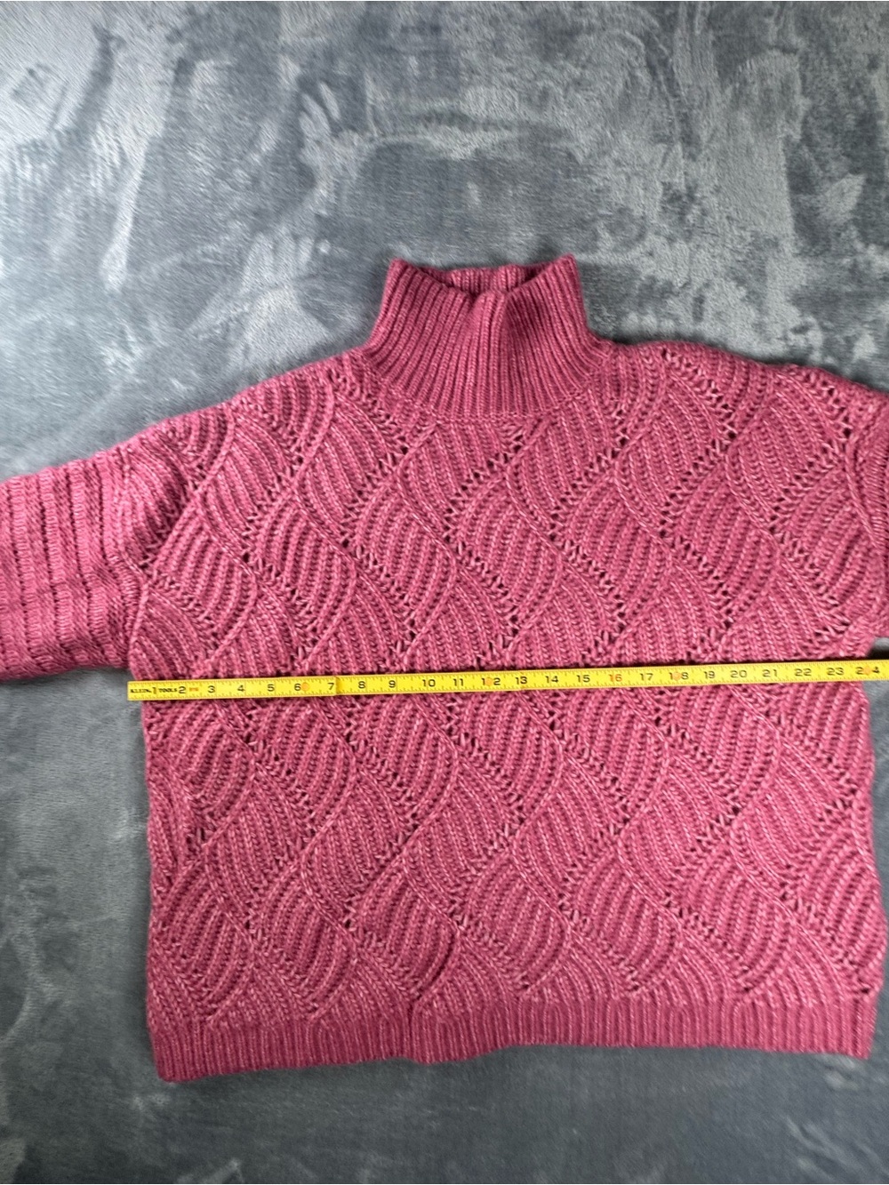 REISS Ola Sweater Womens M NWT Pink Oversized Cable Knit Wool Alpaca Turtleneck - Picture 11 of 14